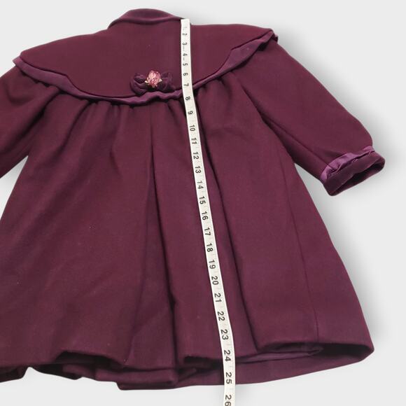 Vtg Rothschild Girl Wool Victorian Capelet Coat Wine Purple Sz 4T Holiday Church - Picture 14 of 16